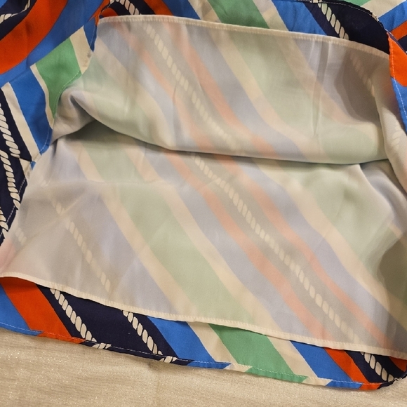 Lilly Pulitzer Silk Striped Mini Dress - Blue, Orange, Green, White - Picture 12 of 16